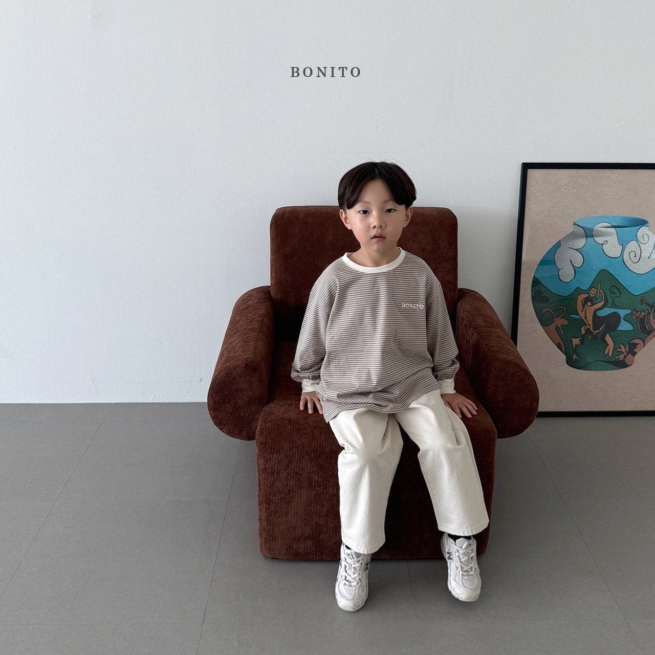 韓國童裝 25秋| BT25324 BONITO STRIPE TEE (70-140CM)