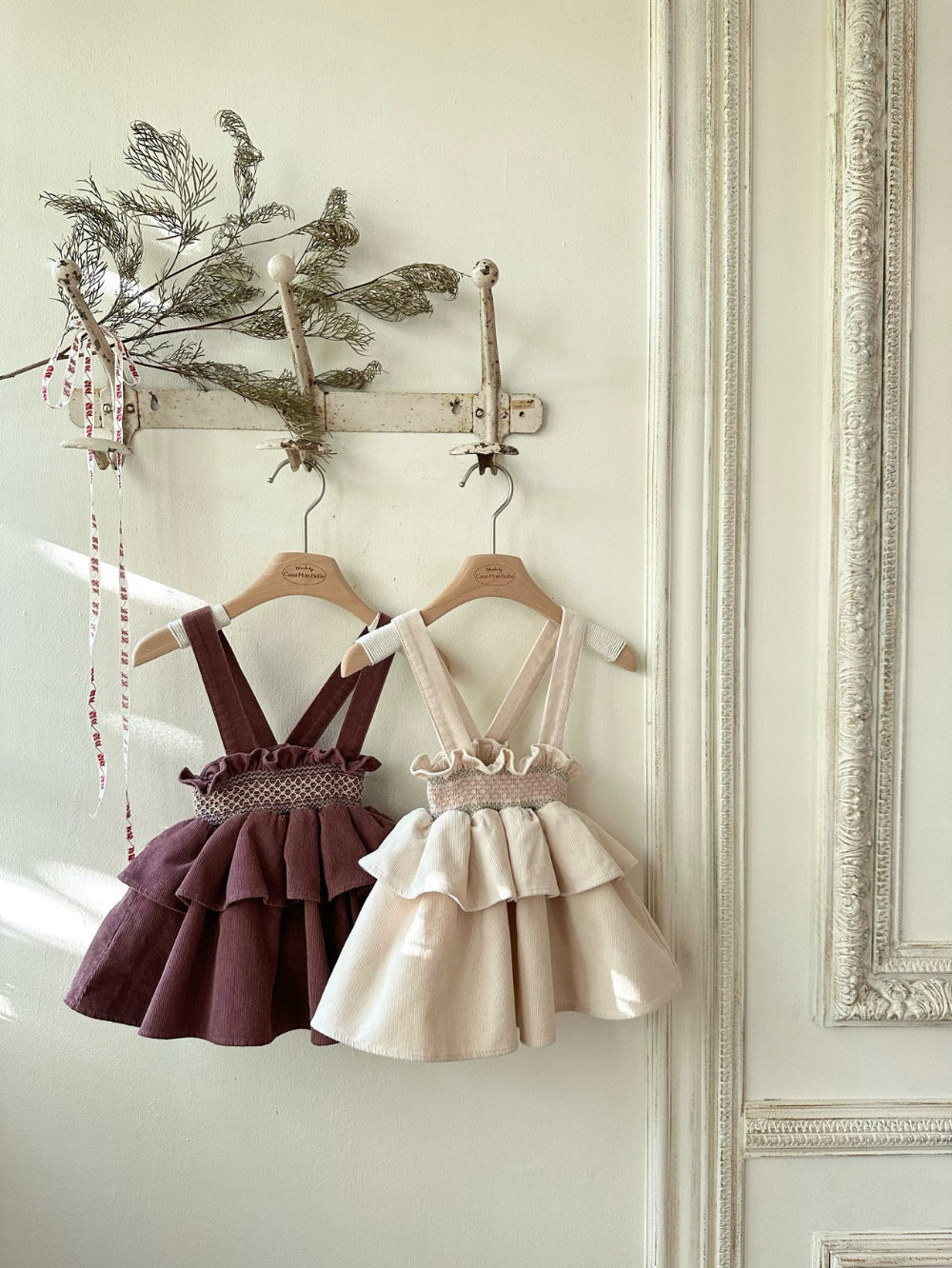 韓國童裝 25春| MB25110 Smoked Frill Melange Skirt