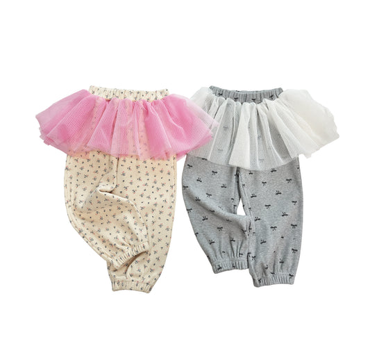 韓國童裝 26春 | SE26 Lace裙擺長褲 (90~130cm)