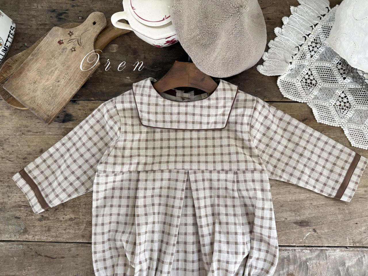韓國童裝 25秋 | OR25313 Brunette mini check Collection - Baby Suit