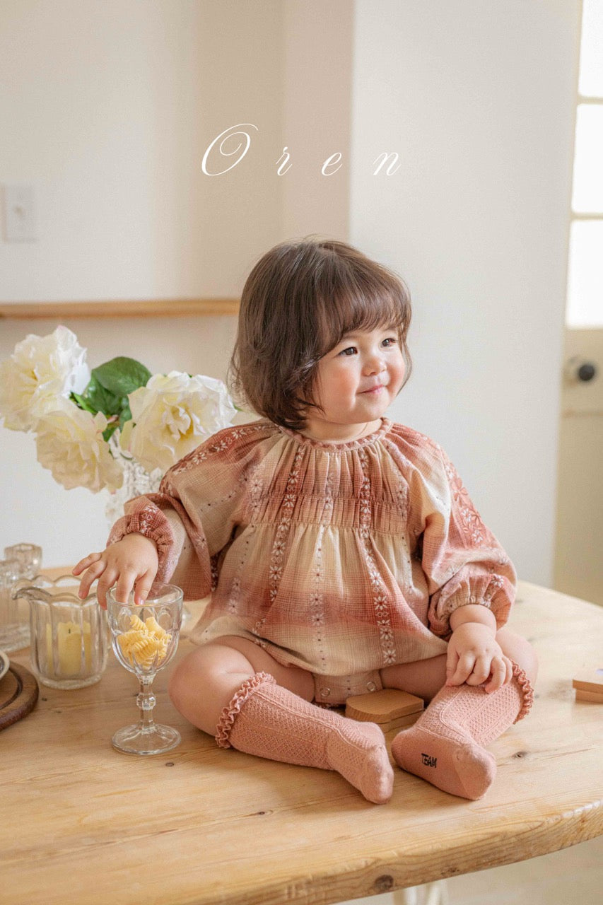 韓國童裝 25秋 | OR25332 Autumn Mellow Check Baby Suit