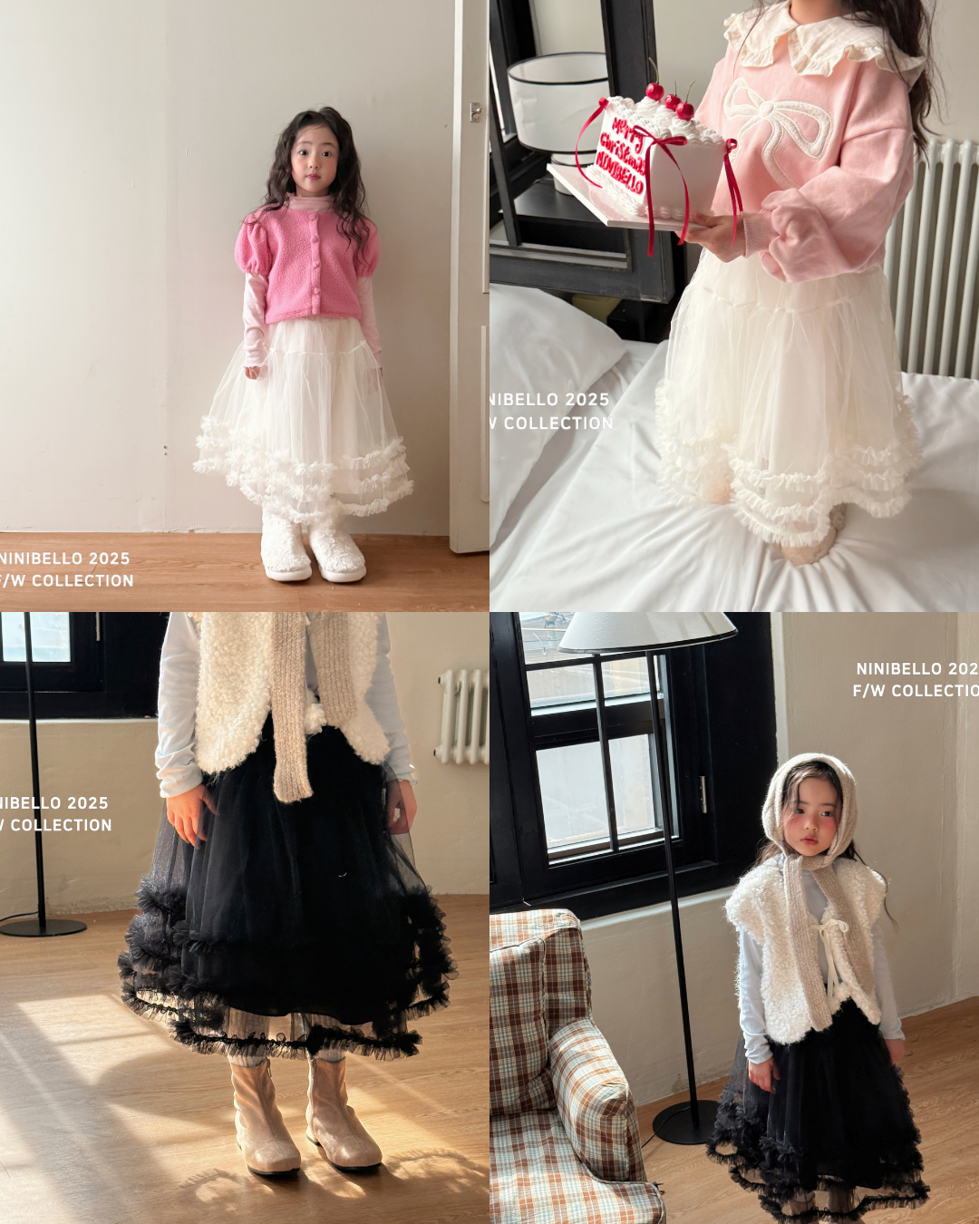 韓國童裝 25秋冬 | NB25434 Lace Skirt