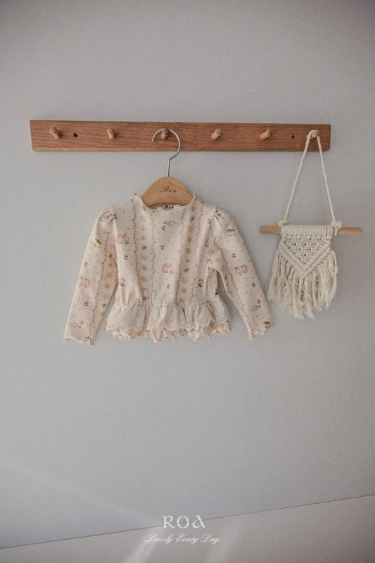 韓國童裝 26春 | RO11 Spring Lace Frill T-shirt (80~120cm)