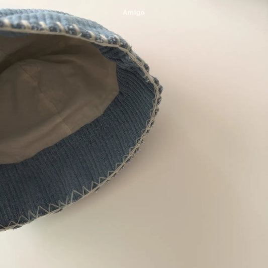 韓國童裝 26春 | AM58 Denim Hat 羅紋縫邊帽