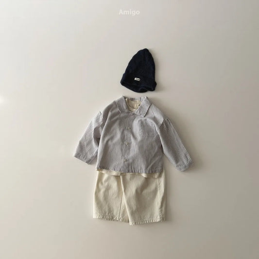韓國童裝 26春 | AM23 Stripe Shirt (80~120cm)