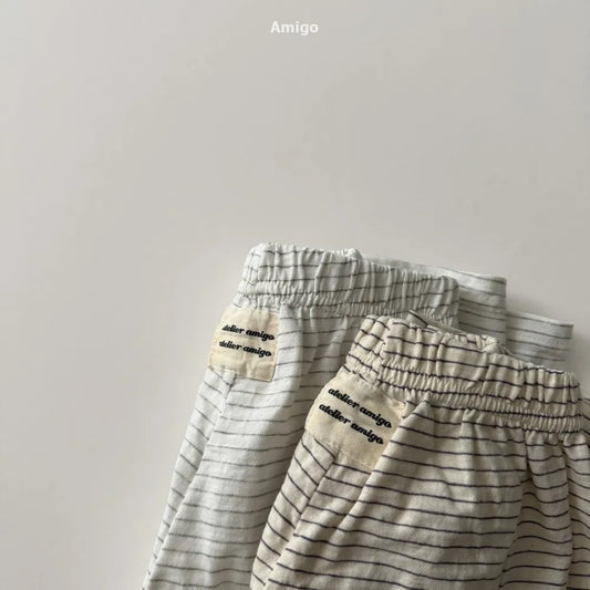 韓國童裝 26春 | AM43 Stripe Wide Pants (80~120cm)
