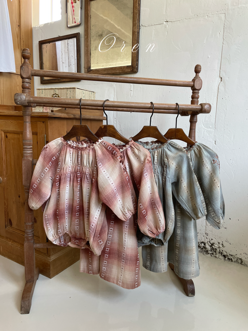 韓國童裝 25秋 | OR25332 Autumn Mellow Check Baby Suit