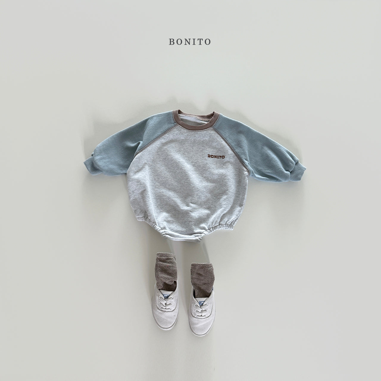 韓國童裝 25秋| BT25303 BEBE) TWO-TONE BABY SUIT (60-85cm)
