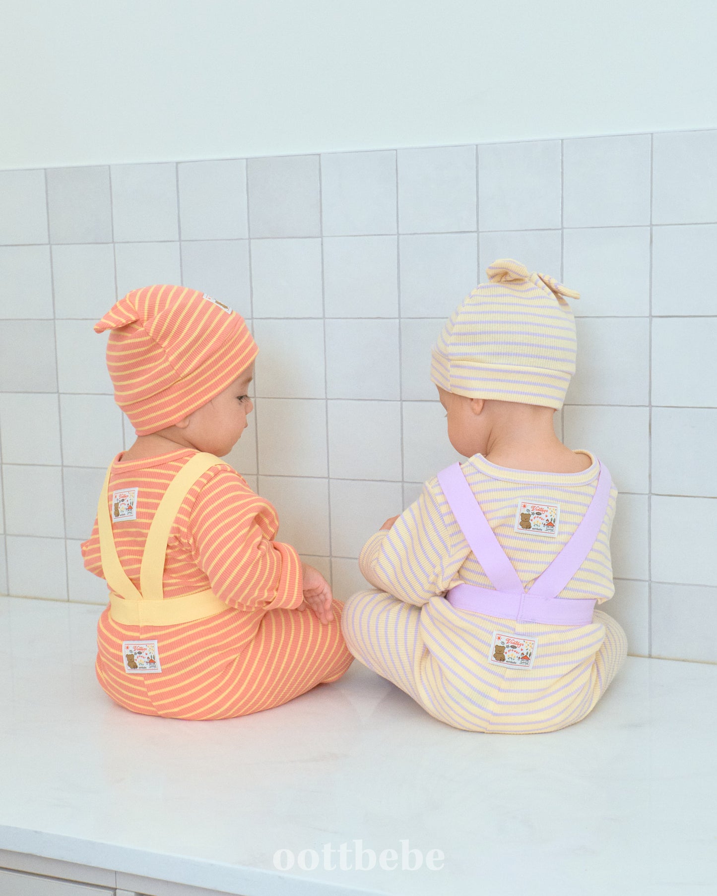 韓國童裝 | OT25319 OT Stripe Tee & Leggings Baby Set (Without Bonnet)
