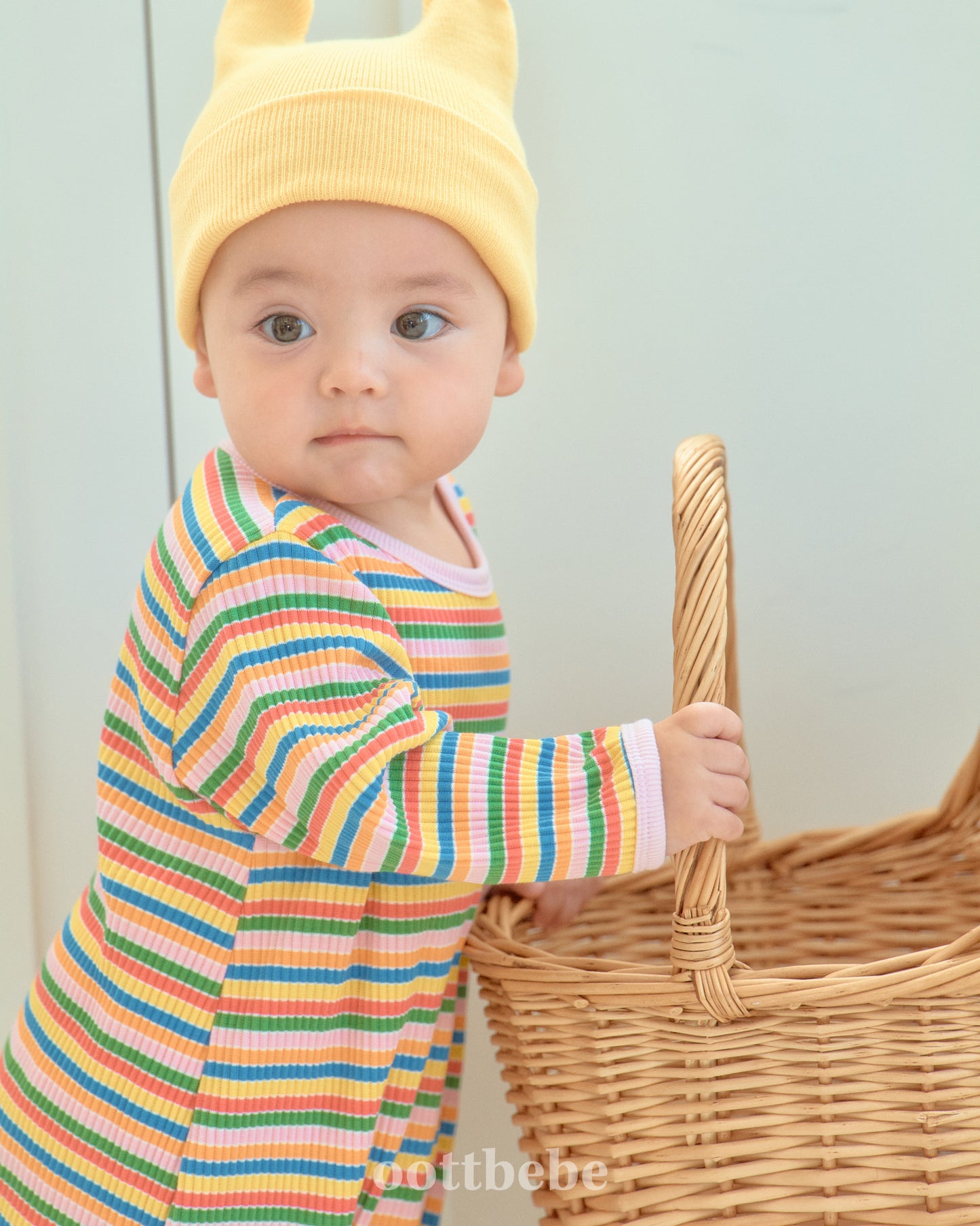 韓國童裝 | OT25334 OT Stripe Baby Suit