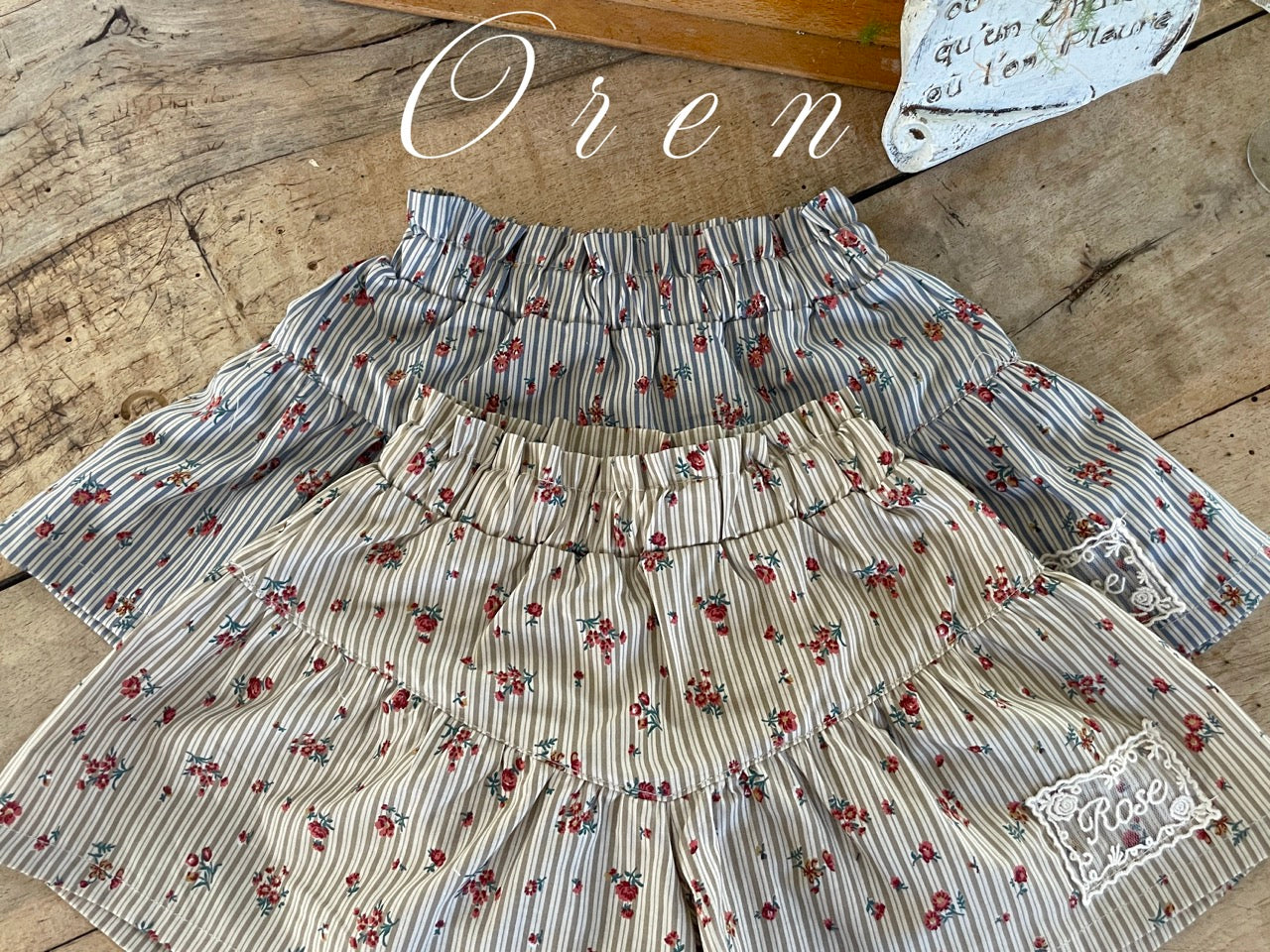 韓國童裝 25秋 | OR25340 Jute Flower Pants