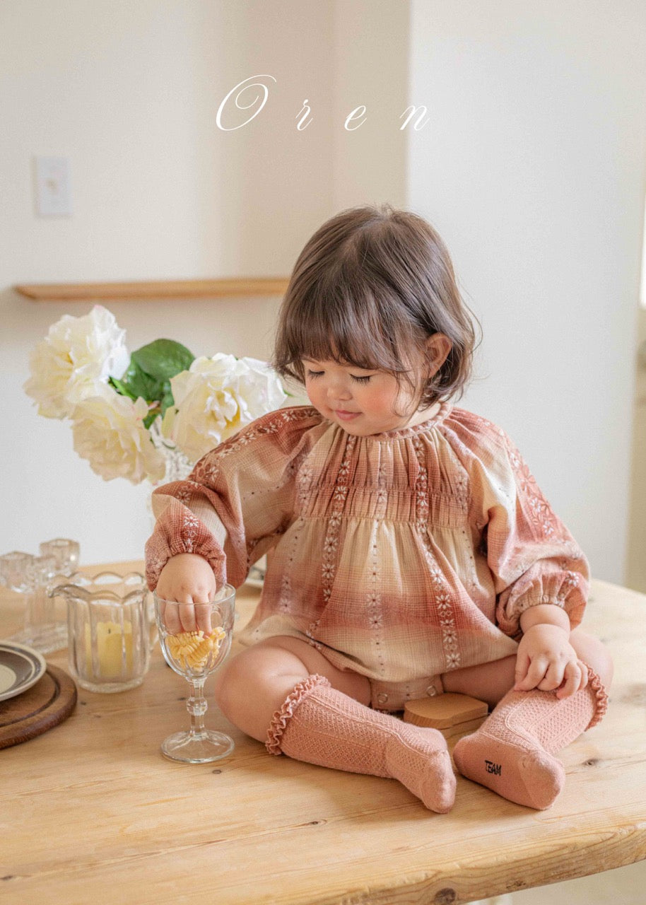 韓國童裝 25秋 | OR25332 Autumn Mellow Check Baby Suit