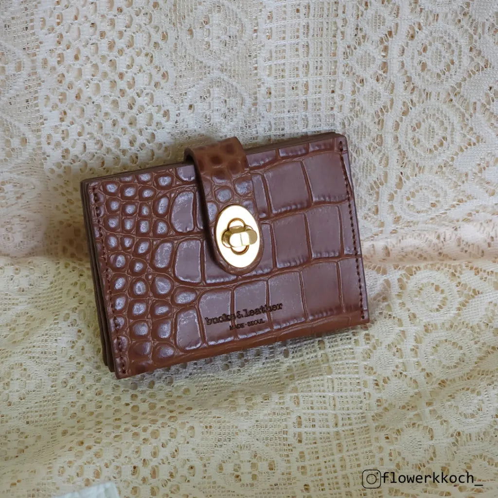 韓國真皮 | B&L Buckle Card Holder - FLO | FLOWERKKOCH