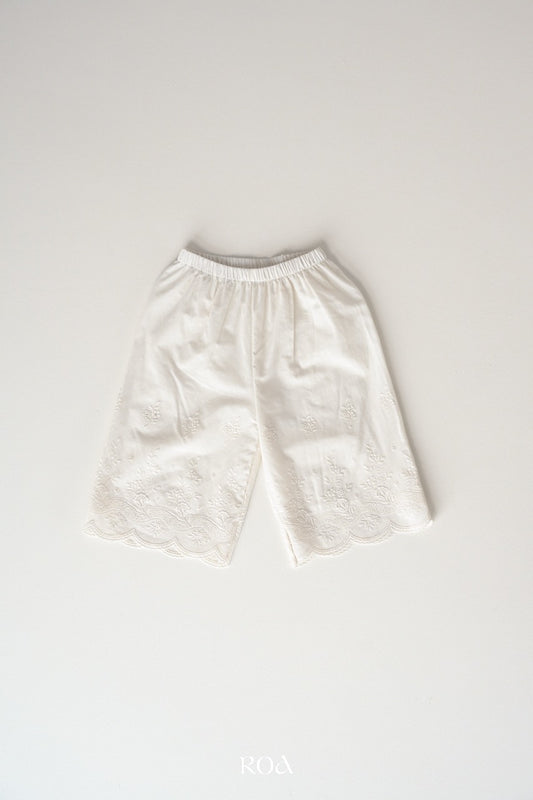 韓國童裝 26夏| RO08 Blanc Embroidery Pants (90-120cm)