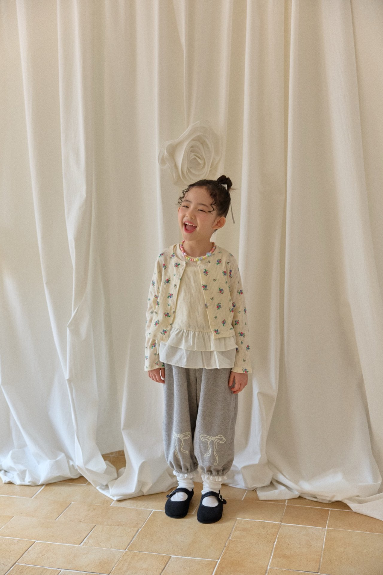 韓國童裝 26春 | BB26103 Floral Cardigan with Tee Set 碎花外套連小背心