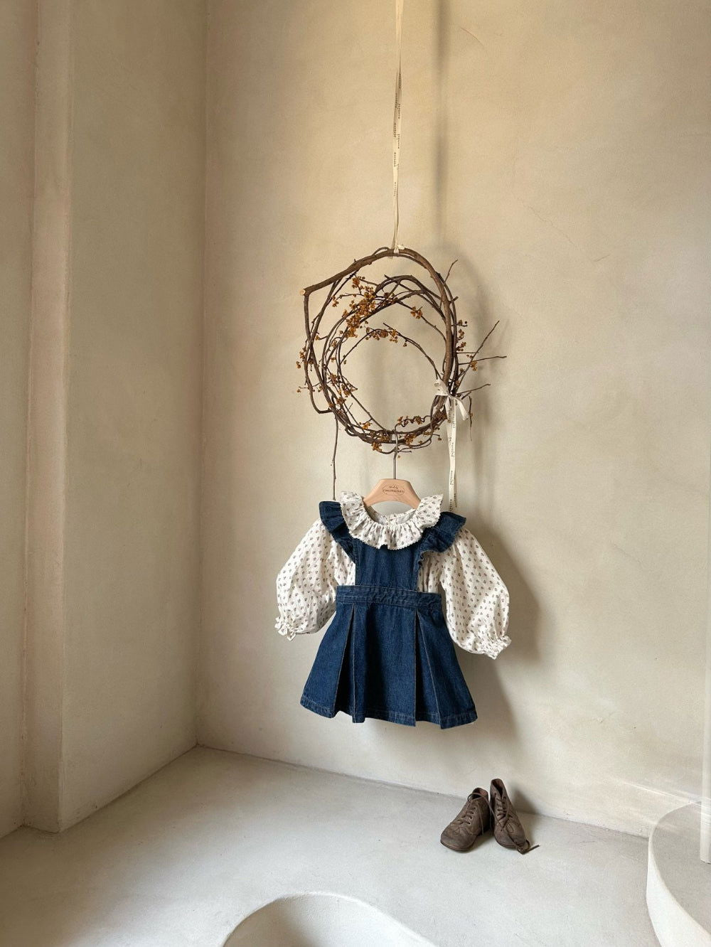 ✿ Fafa's Picks | 24 Fall Miya denim dress with Amelia Blouse 原價: $540 #折實價 $429 - FLO | FLOWERKKOCH