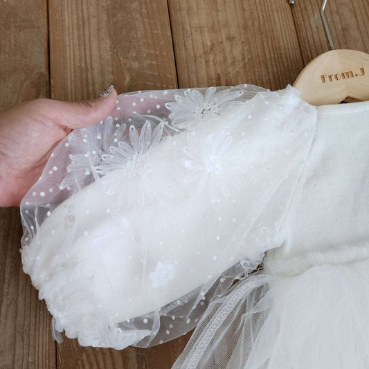 (現貨✨) FromJ 花花純白紗裙 花女 百日宴 生日之選 - FLO | FLOWERKKOCH