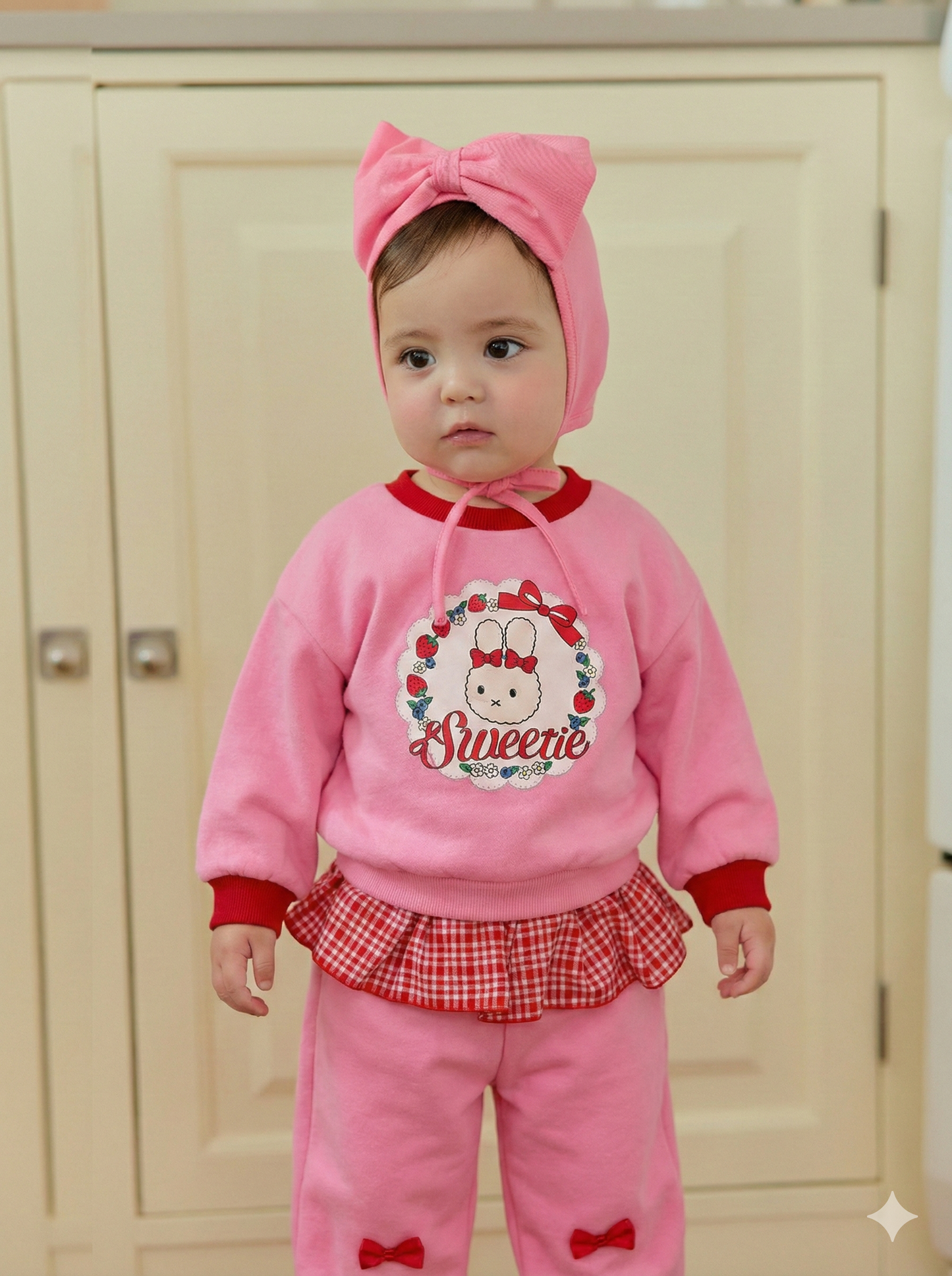 韓國童裝 26春 | SE06 格紋荷葉邊套裝 (70~100cm)