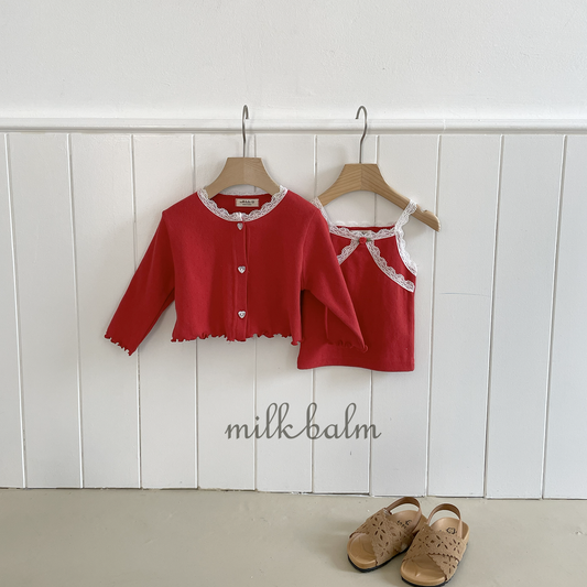 韓國童裝 26SS| MK11 Eyelet Cardigan + Sleeveless Set (75-125cm)