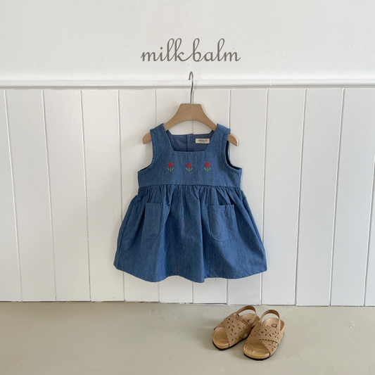 韓國童裝 26SS| MK08 Tulip Denim OPS (75-125cm)