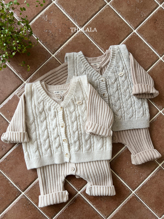韓國童裝 25秋 | LA25301 Knit Vest (Baby and Kids)