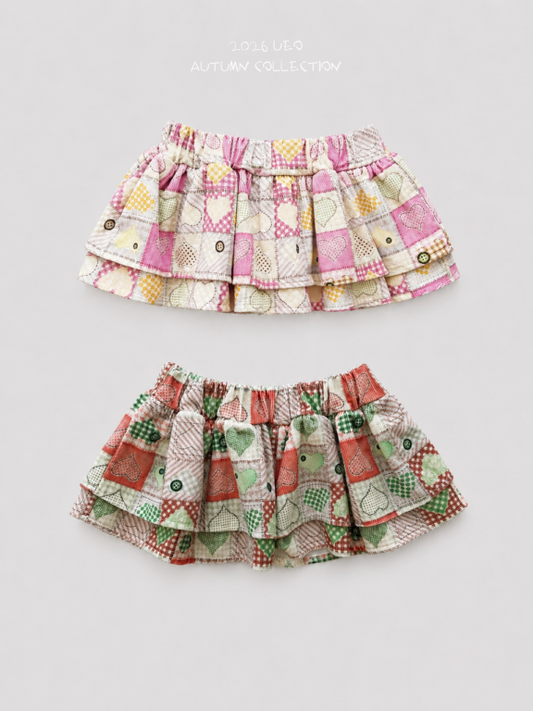 韓國童裝 26秋| UE18 Bbojjak Layered Skirt 短裙 (Free Size)