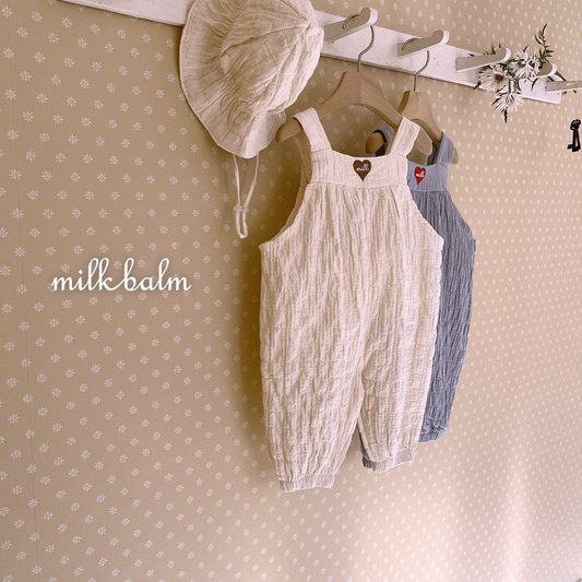 韓國童裝 26SS| MK23 Heart Embroidery Overalls (75-90cm)