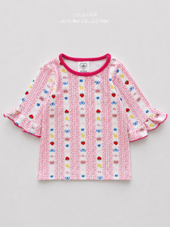 韓國童裝 26秋| UE24 Bear Frill Tee 上衣 (90-130)