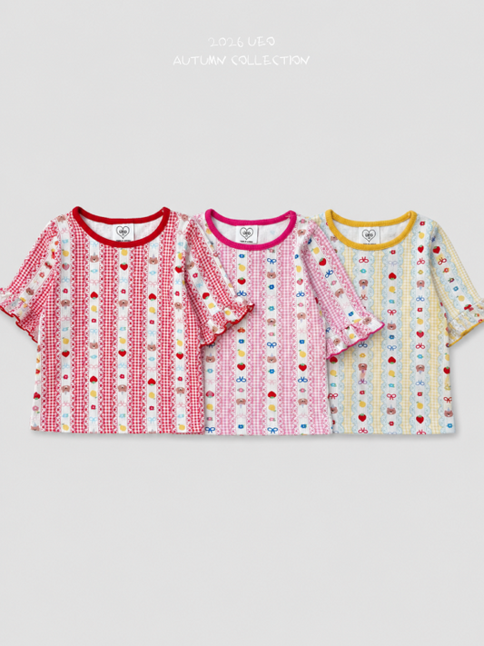 韓國童裝 26秋| UE24 Bear Frill Tee 上衣 (90-130)
