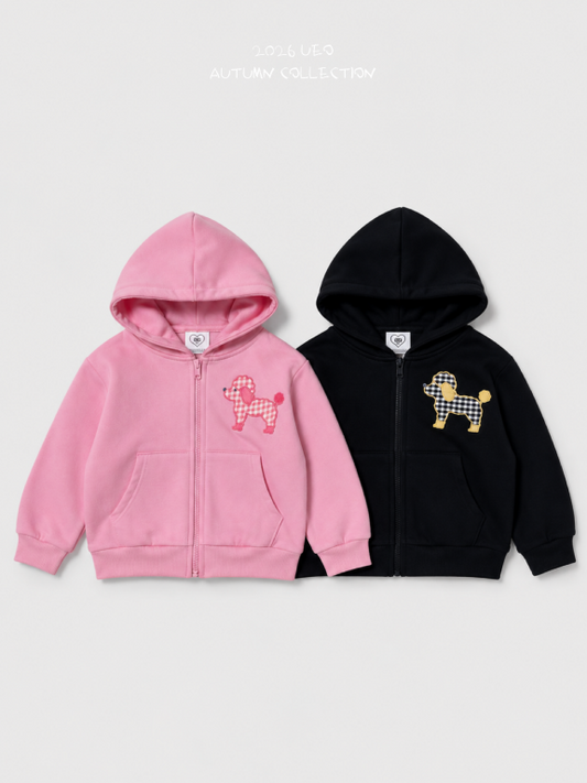 韓國童裝 26秋| UE05 Poodle Hood Zip-up 連帽外套 (90-130)