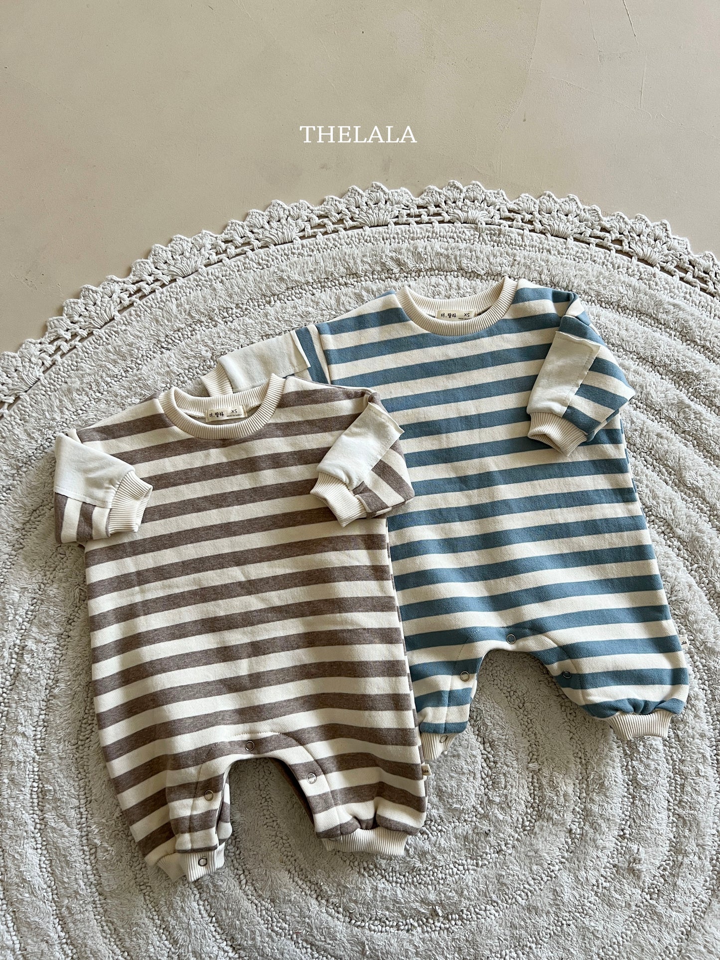 韓國童裝 25秋冬 | LA25425 Stripe Baby Suit
