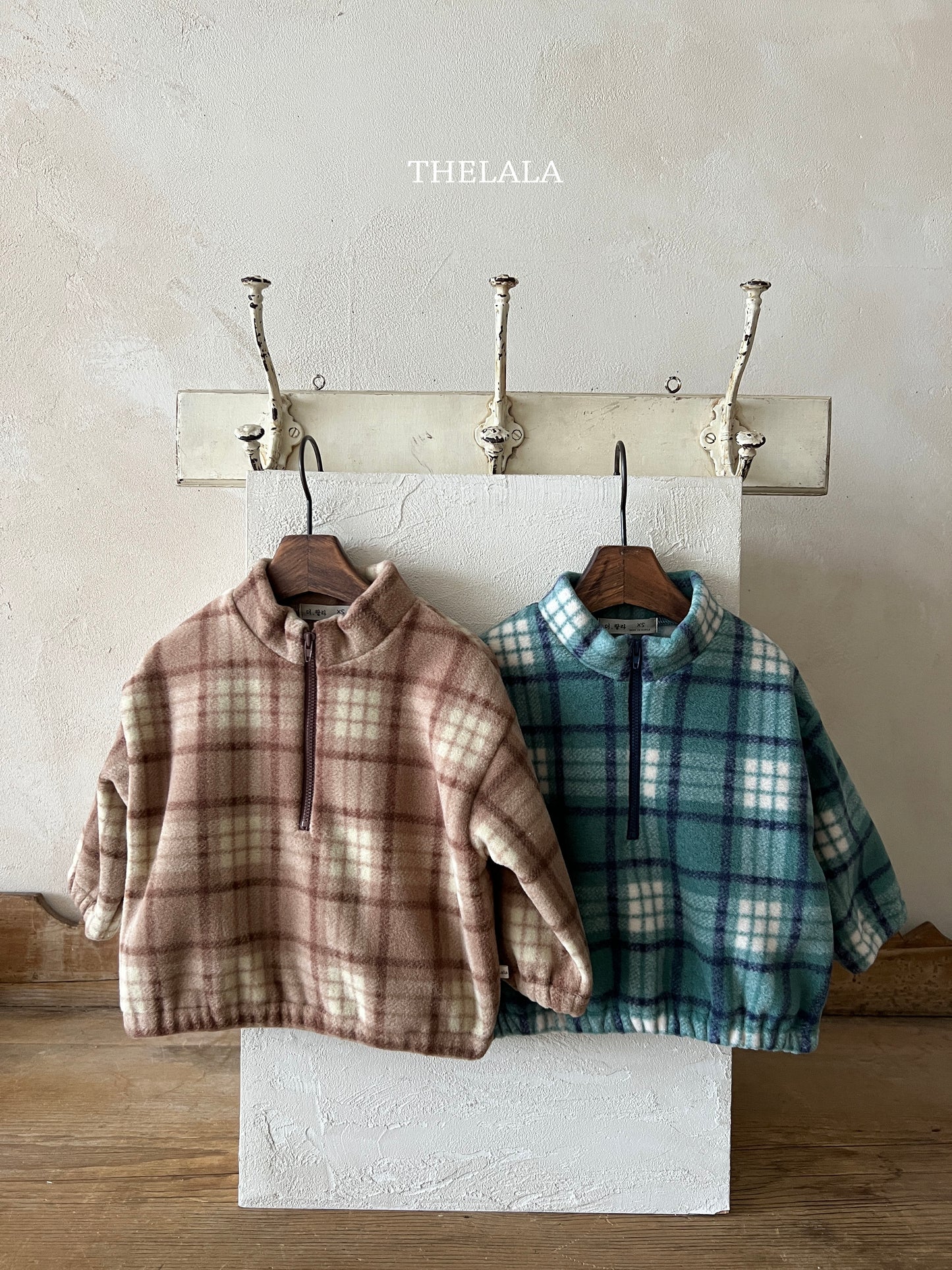 韓國童裝 25秋冬 | LA25451 Check Zip-up Tee (Baby & Kids)