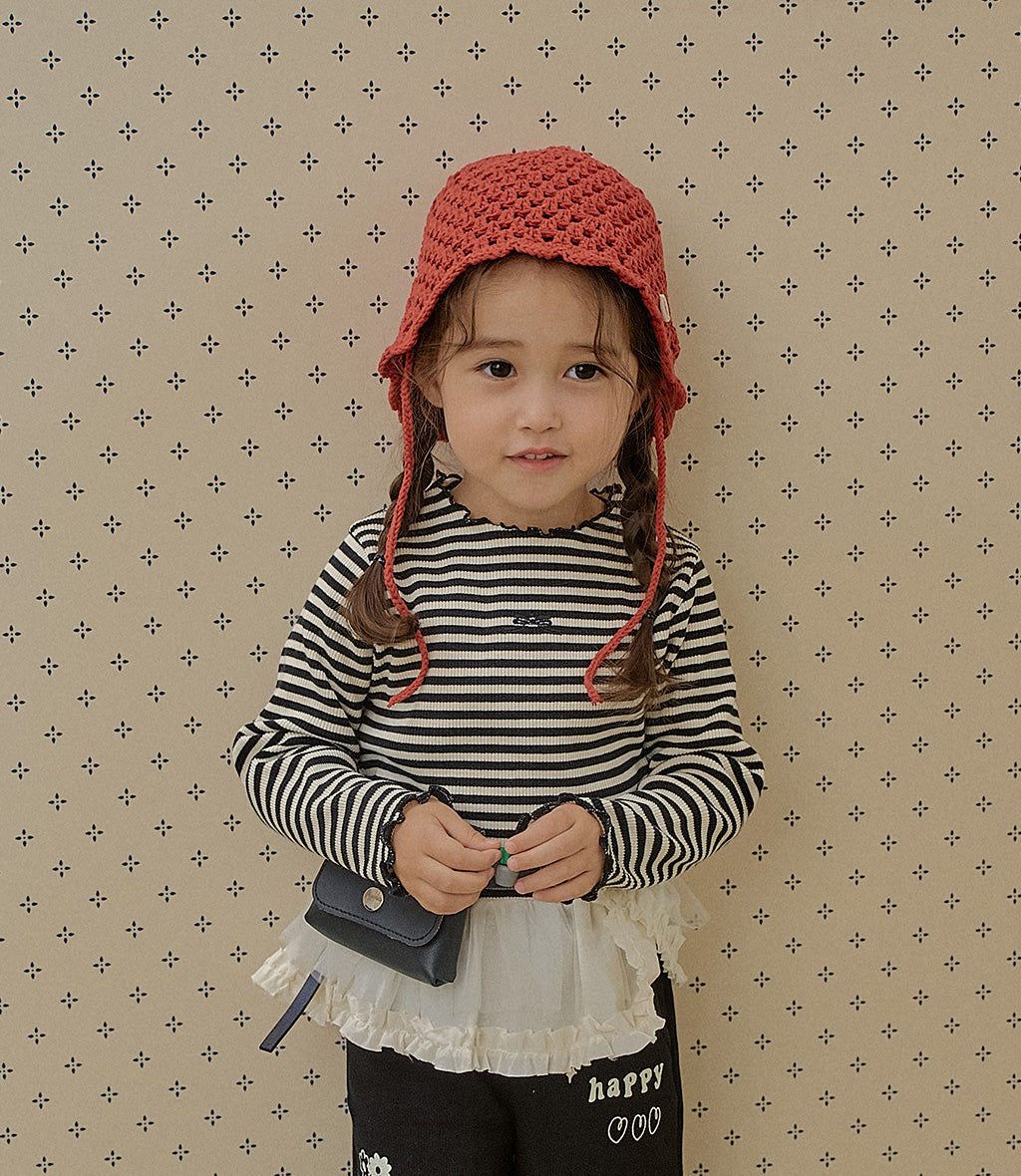 韓國童裝 25秋 | MN25307 Lace tutu Tee