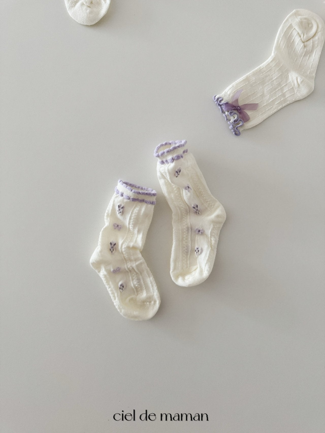 韓國童裝 25春 | CM25115 PURPLE SOCKS SET OF 3
