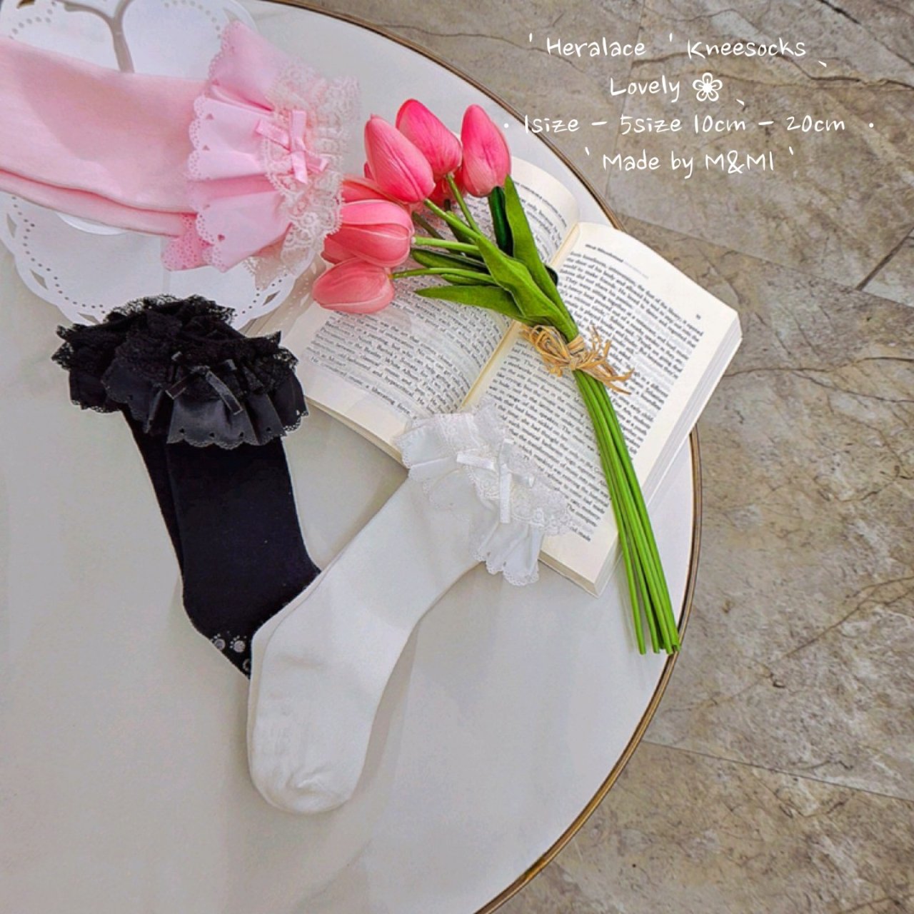 現貨▷ 韓國童裝 童襪 Double Lace Ribbon Socks 12/14cm