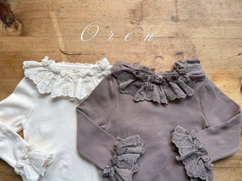 韓國童裝 25秋 | OR25308 Baby Lace Frill Blouse