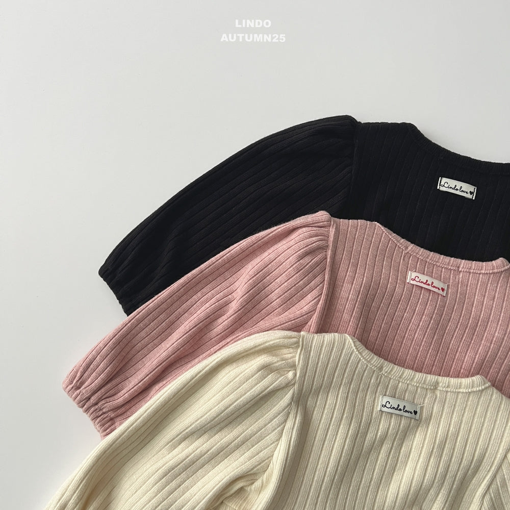 韓國童裝 25秋 | LD25304 Knit Ribbed Tee