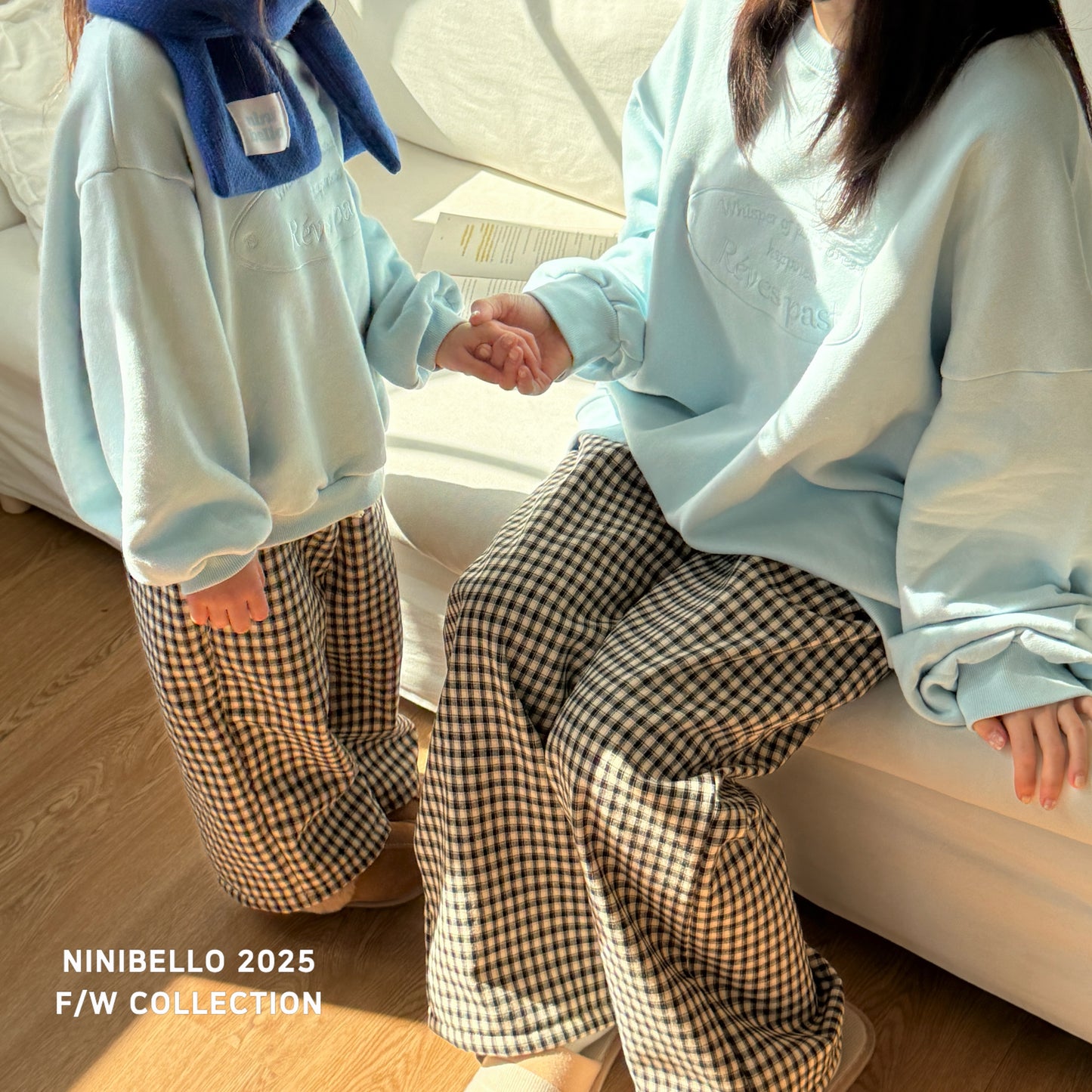 韓國童裝 25秋冬 | NB25423 Check Pants 親子裝 (MOM)