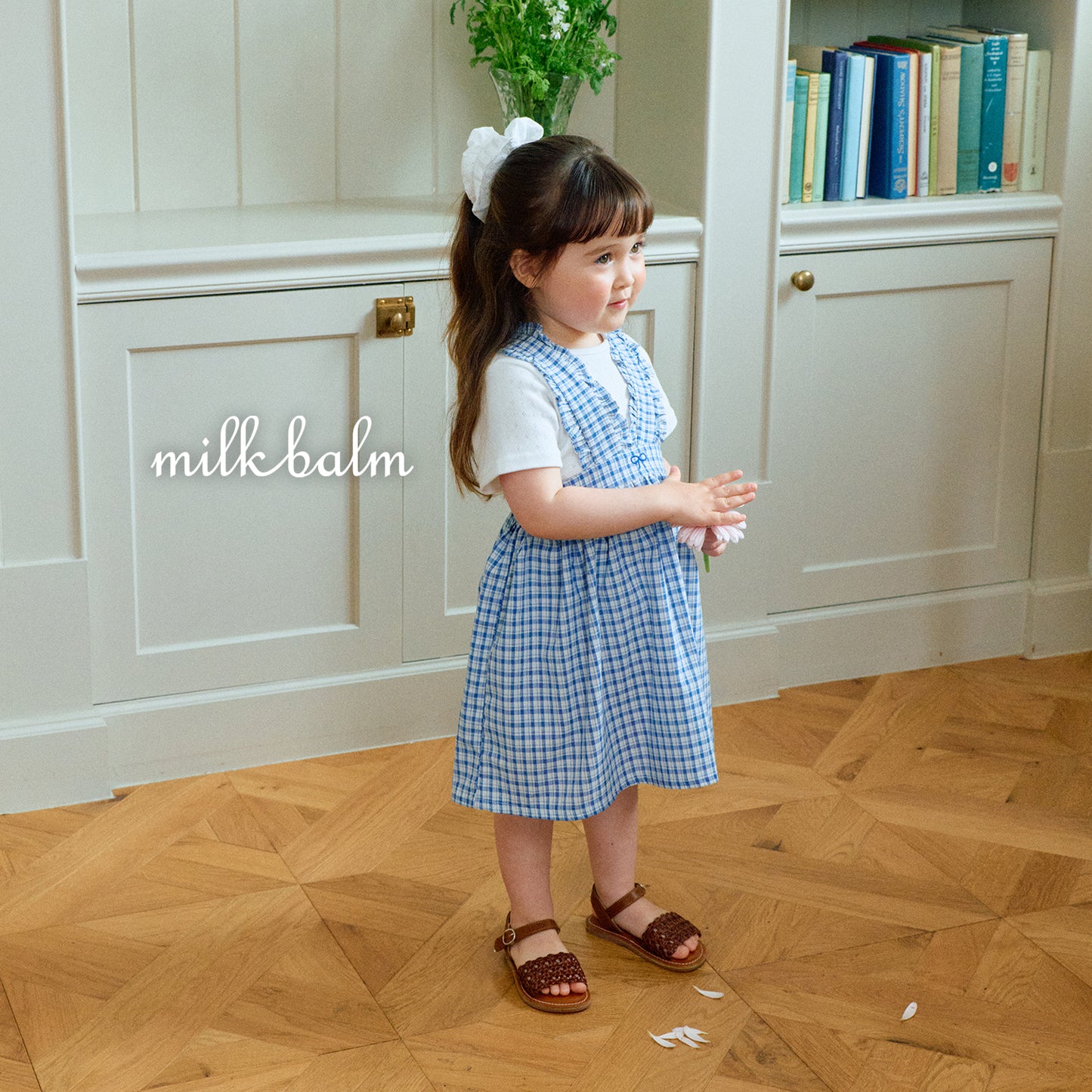 韓國童裝 26夏| MK22 Ribbon Embroidery Suspender SK (80-120cm)