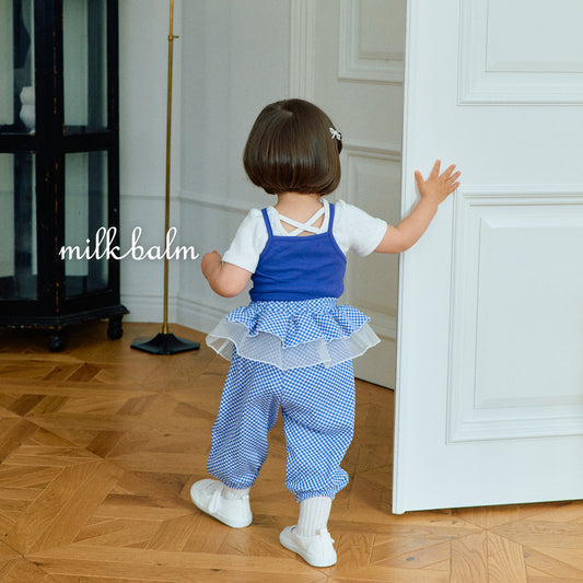韓國童裝 26夏| MK23 Eyelet X-back Short Sleeve T (80-120cm)