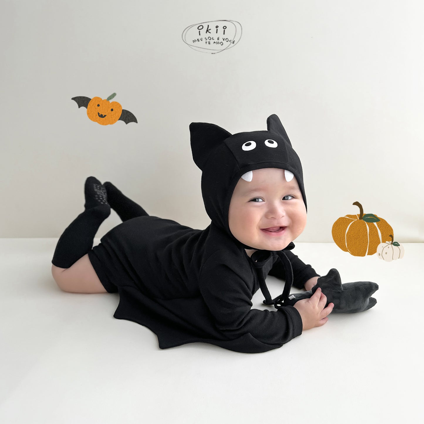 Halloween 蝙蝠俠2件套裝 (長袖連身衣+帽子)