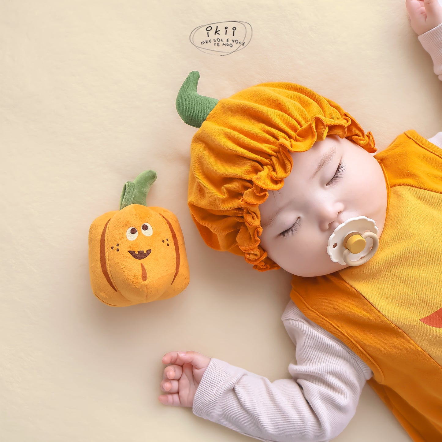 Halloween 2025 新品 氣球南瓜兩件套裝(連身衣+帽子)