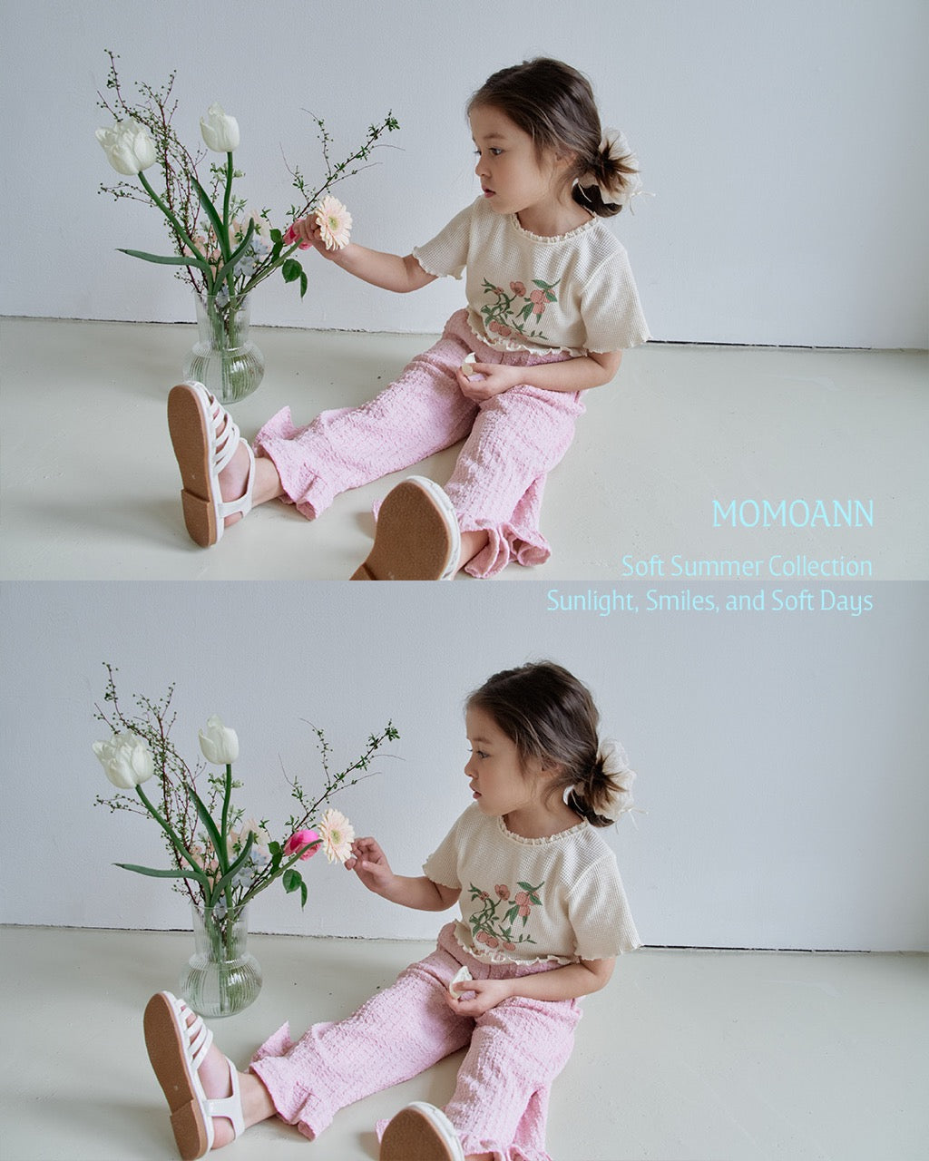 韓國童裝 26夏| MN03 Peach Waffle Tee 蜜桃華夫格T恤 (90-130cm)