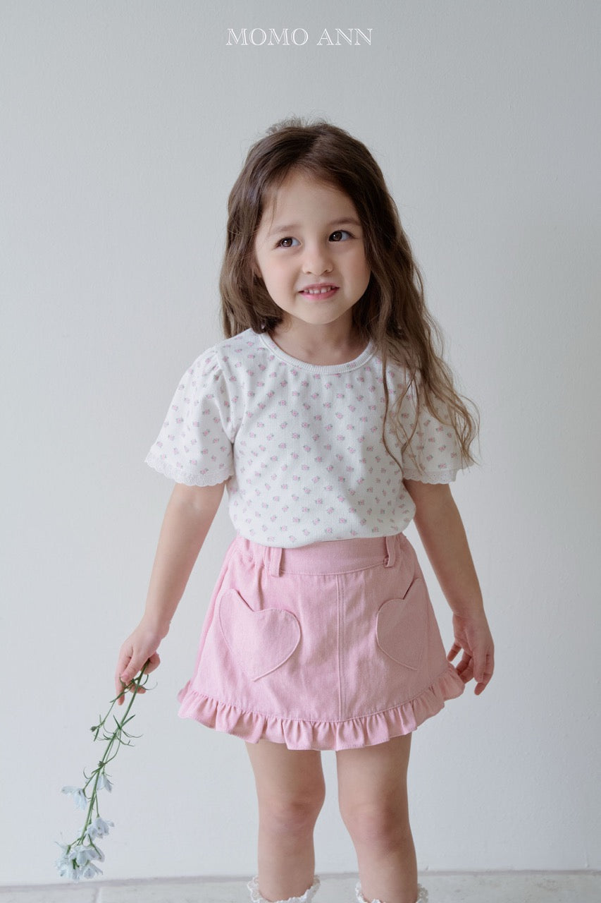 韓國童裝 26夏| MN28 Frill Heart Skirt 荷葉邊愛心裙 (90-130cm)