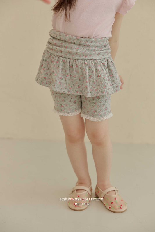 韓國童裝 26夏| ME48 Shirring Skirt Leggings 5-bu 抓皺裙褲5分褲 (80-140cm)