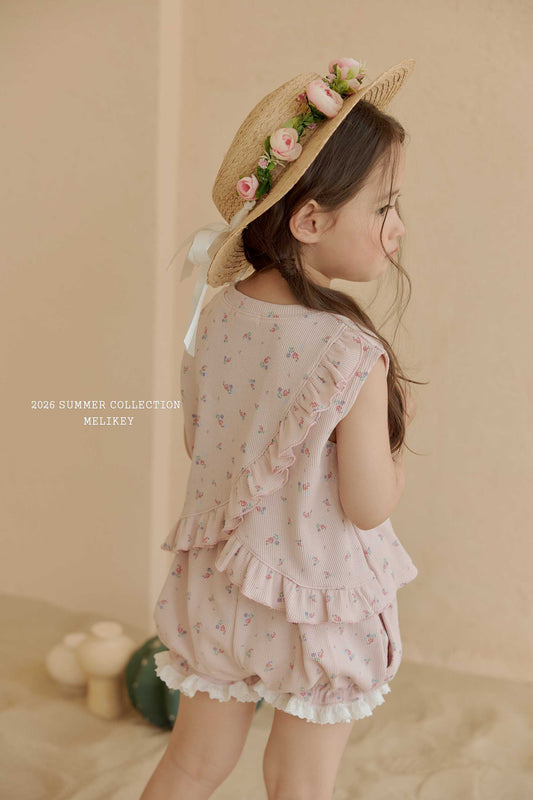 韓國童裝 26夏| ME44 Dindin Frill Sleeveless T Dindin 荷葉邊無袖T恤 (80-140cm)