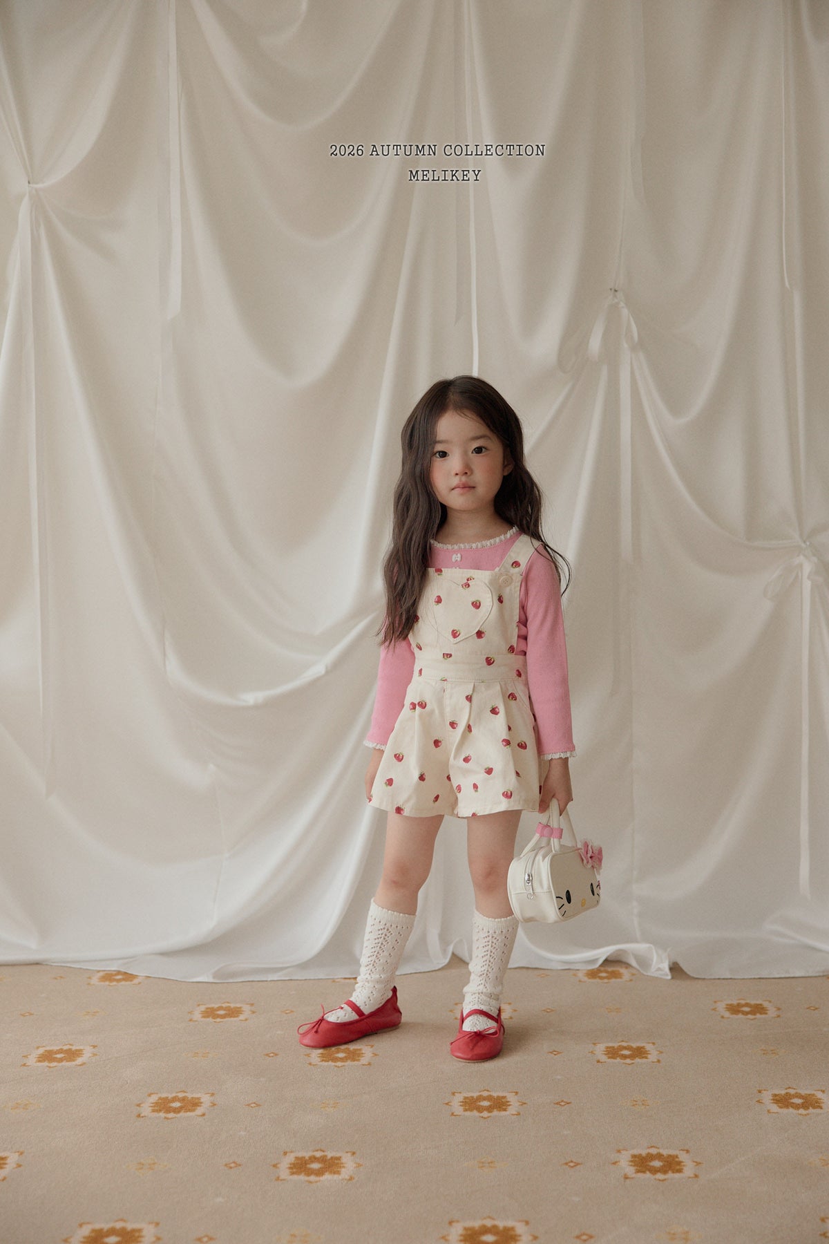 韓國童裝 26秋| ME54 Strawberry Heart Overalls 吊帶褲 (80-140)