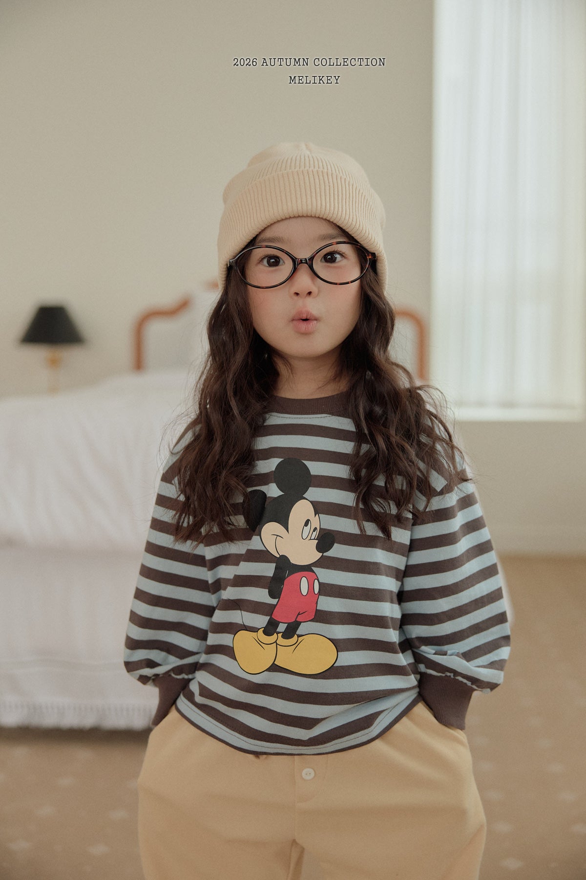 韓國童裝 26秋| ME24 Mickey Ribbed T-shirt 上衣 (80-140)