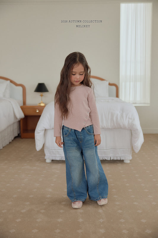 韓國童裝 26秋| ME47 Cut Wide Denim Pants 寬鬆牛仔長褲 (80-140)