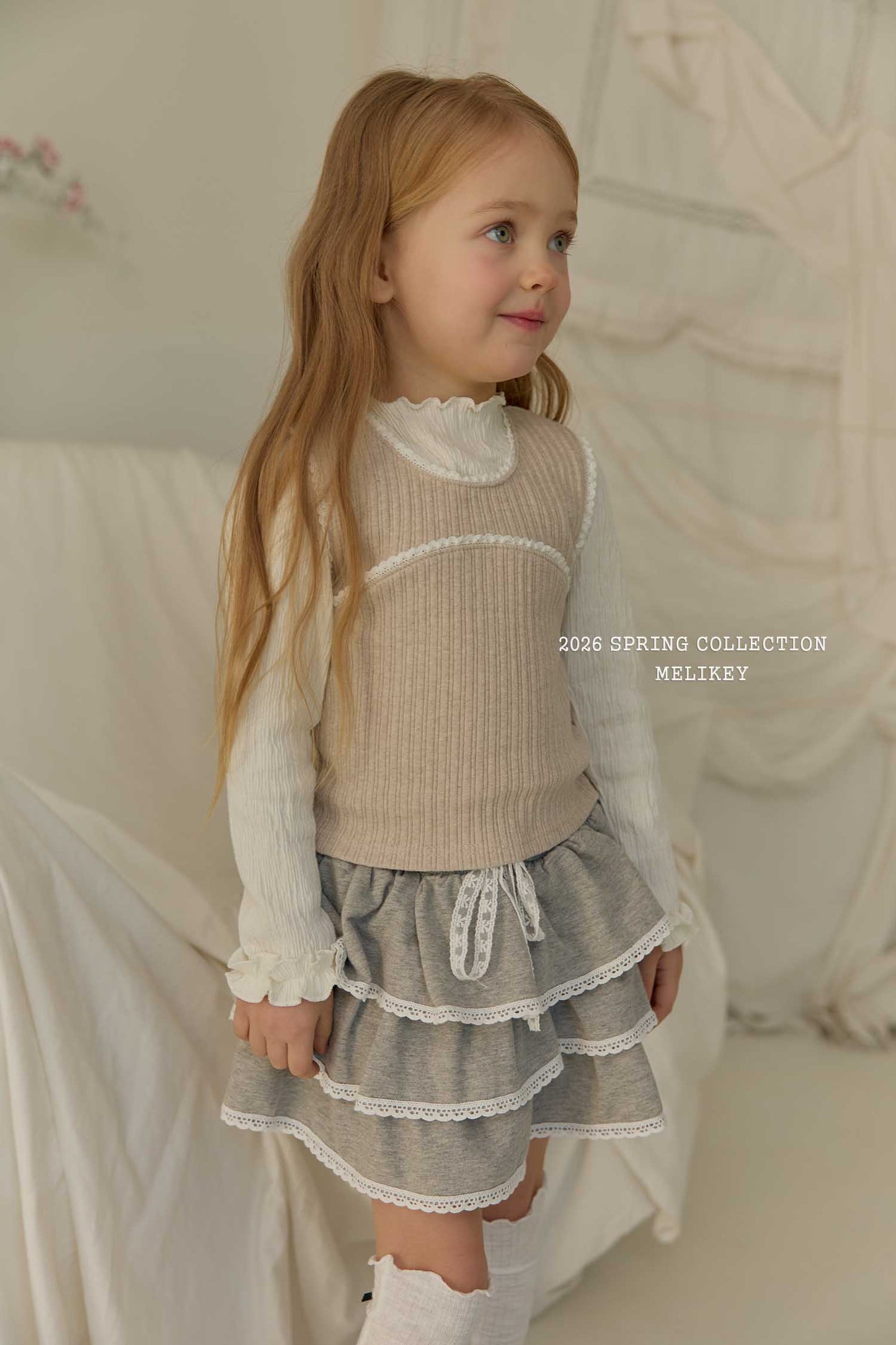 韓國童裝 26春 | ME26120 Rose Frill Tee